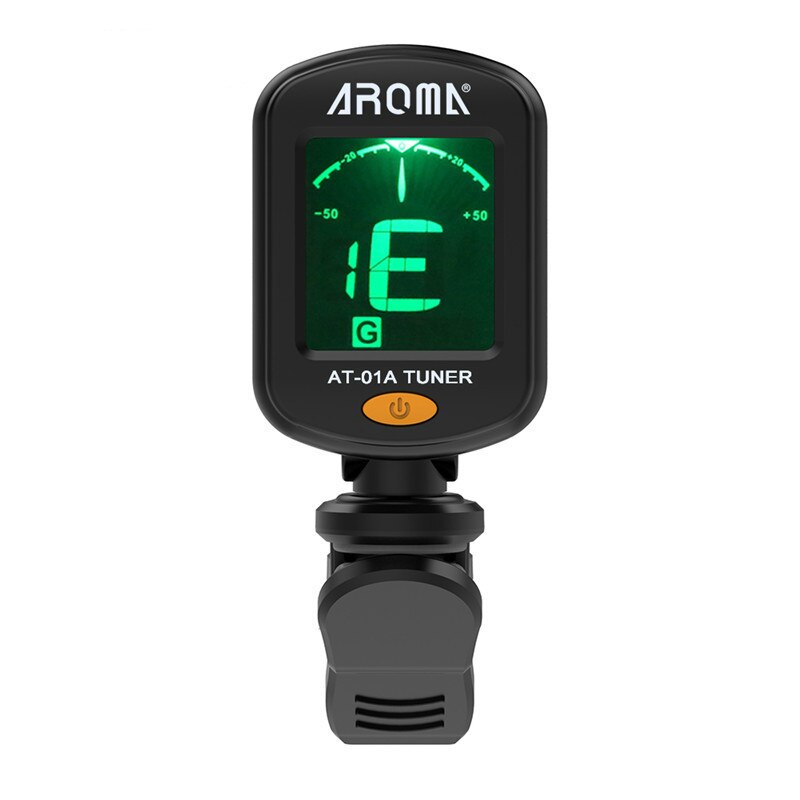 AROMA AT-01A Guitar Tuner Rotatable Clip-on Tuner LCD Display for Chromatic Acoustic Guitar Ukulele Guitar Accessories