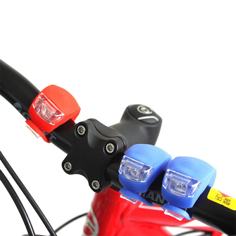 Neue Fahrrad Vorderseite Licht Silikon LED Kopf Vorder Hinterrad Fahrrad Licht Wasserdicht Radfahren Mit Batterie Fahrrad Zubehör Fahrrad