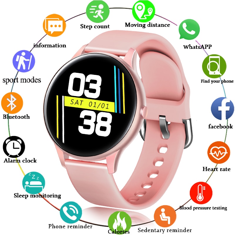 LIGE Smartwatch Women - Heart Rate Blood Pressure Monitor - IP67 Waterproof Sport Watch for Android & iOS