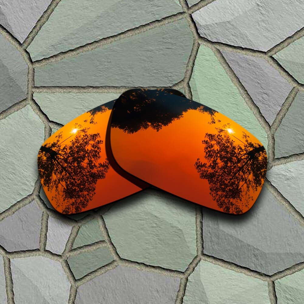 Krom & rød orange solbriller polariserede erstatningsglas til oakley krumtapaksel