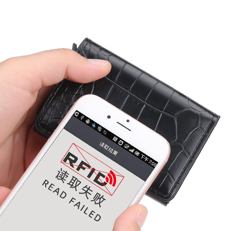 Aluminum Metal Credit Business Mini Card Wallet Man Women Smart Wallet Business Card Holder Rfid Wallet