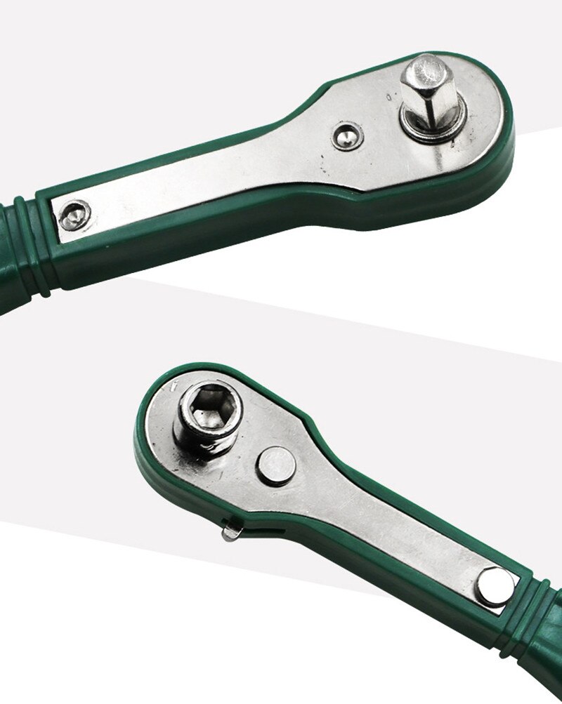Mini 1/4 Wrench Tools Head Screwdriver Pole 6.35mm Inner Hexagon Ratchet Socket Green Carbon Steel Wrench Home Improvement