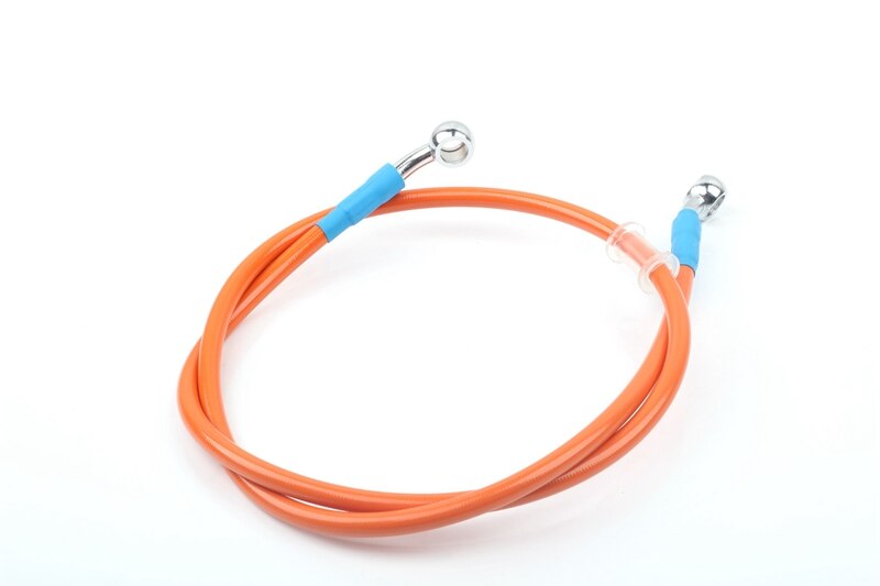 MOSDA Universal 400mm - 2200mm Motorcycle Hydraulic Brake Hose Line Cable 28 degrees 10mm Banjo Pipe Line Braided oil hose: orange 110cm