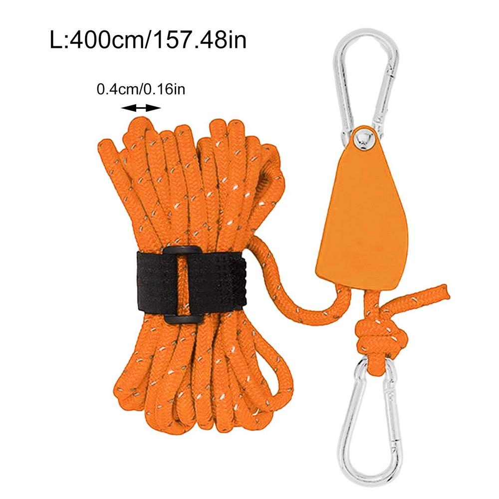 Kampeertent Vastbinden Touw Strakker Bevestiging Katrol Hangers Luifel Touw Haak Gesp Touw Aanhaalriemen Gereedschap: Oranje