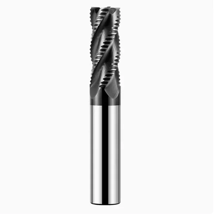 Fresa de desbaste de carburo sólido mecanizado CNC 3 flautas 4 dientes para metal acero hierro aluminio MDF acrílico madera cobre plástico: R0.5 * 12d * 30 H * 75L / 35mm