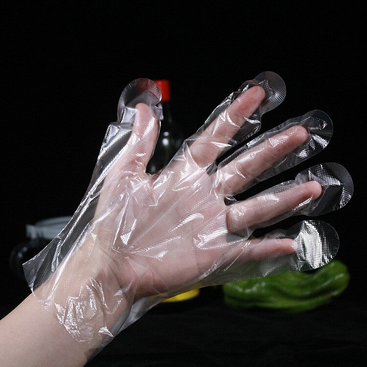 100-500Pcs Transparant Plastic Wegwerp Handschoenen Eenmalige Bbq Koken Huishouden Badkamer Sanitair Handschoenen Voor Koken Schoonmaken