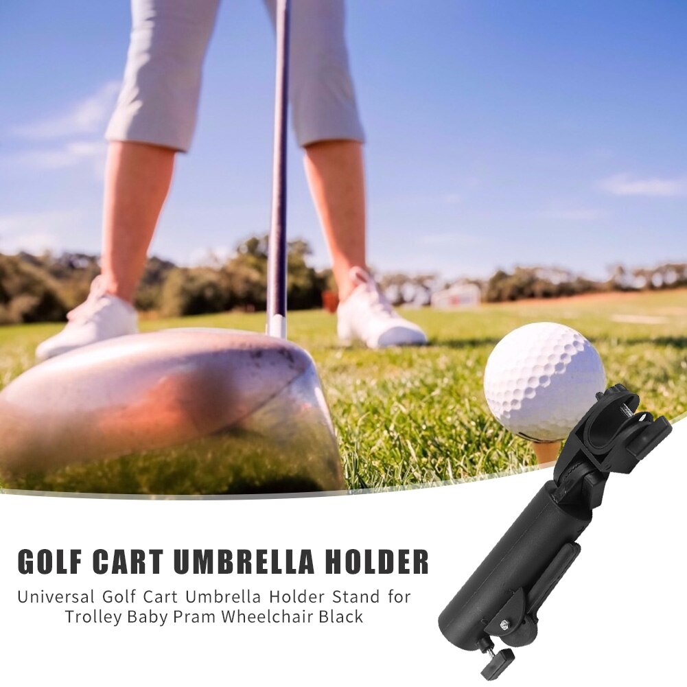 Soporte de paraguas giratorio, accesorios de fácil instalación, soporte de sombrilla para carrito de Golf, silla de ruedas negra para cochecito de bebé