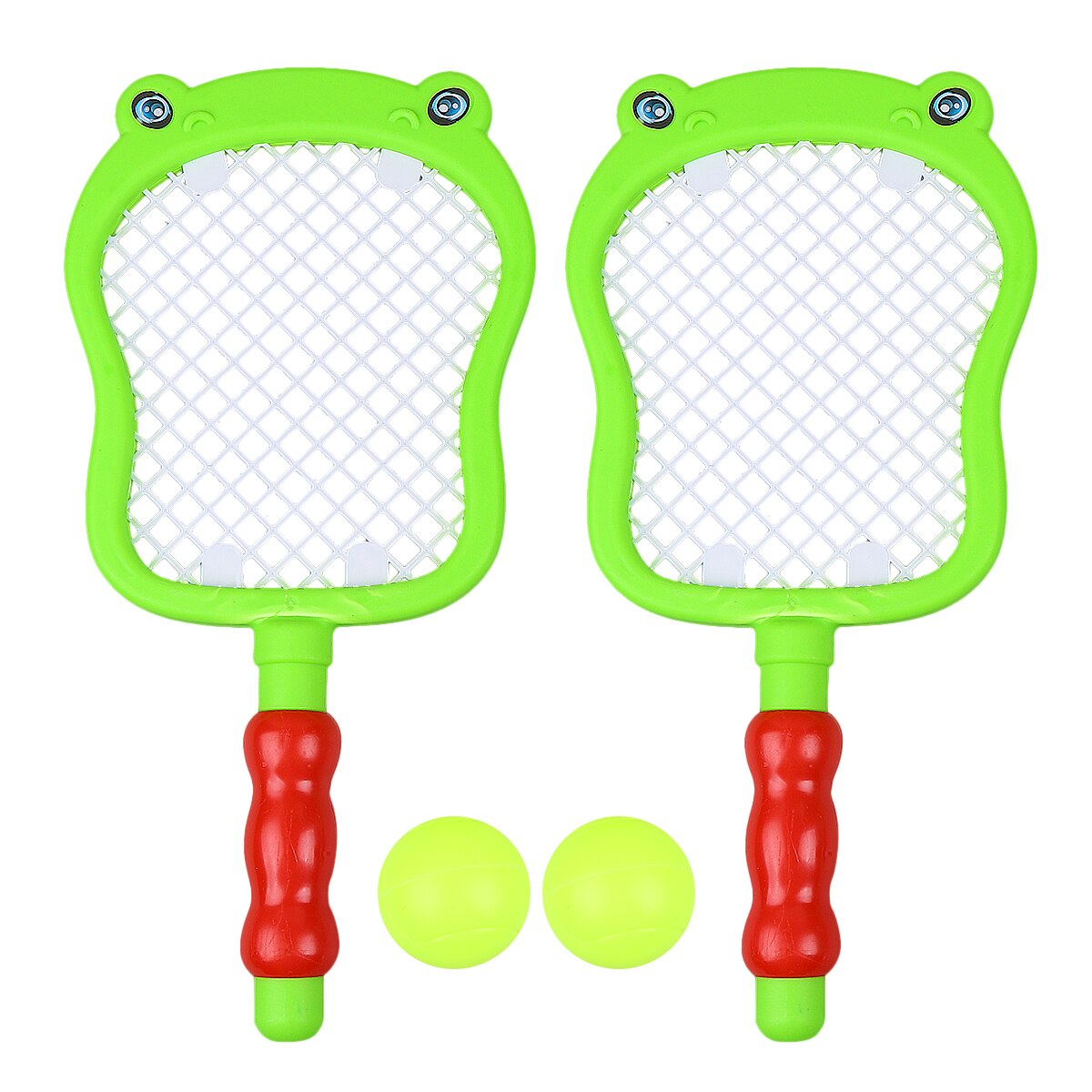 1 sæt børnetennisracket badminton racetsæt med bolde indendørs og udendørs sportslegetøj til børn børn - søhestemønster