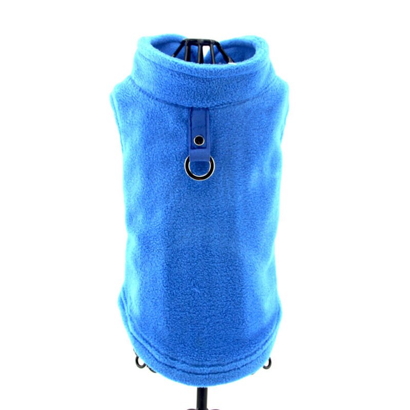 Fleece hundväst sele små medelstora hundar jacka tröja kappa tröja: Blå / M