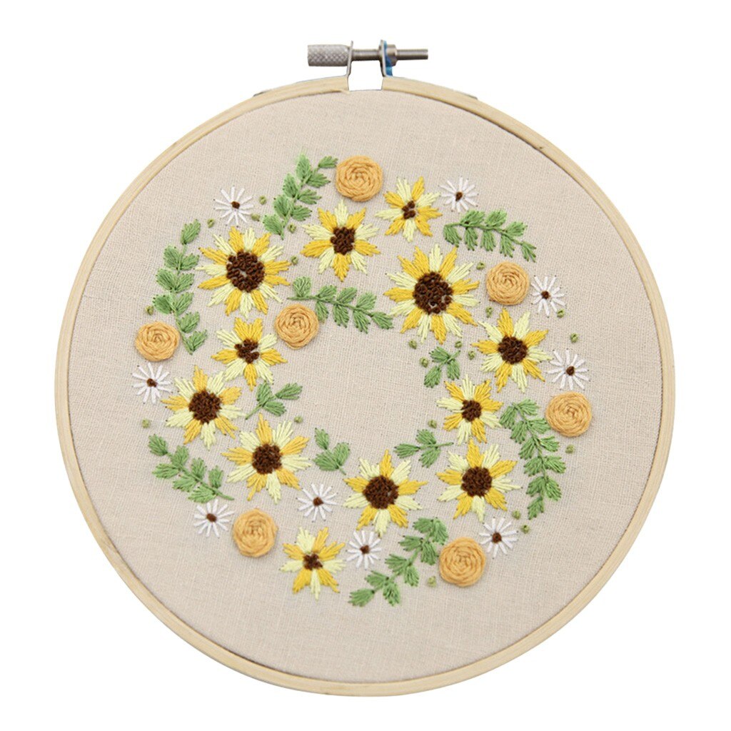 Full Range of Embroidery Cross Stitch Stamped Embroidery Cloth with Floral Kit #3684: B