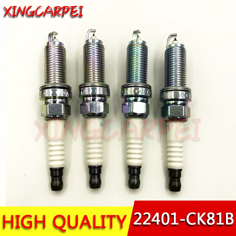 Brand 4pcs/lot Iridium spark plugs LZKAR6AP-11 22401-CK81B Fit For Nissan X-TRAIL QASHQAI NV200 LZKAR6AP11