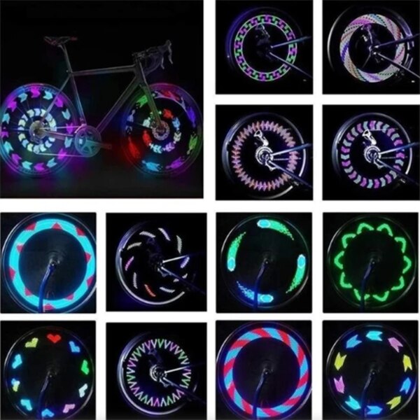 3D Fahrrad Speichen LED-leuchten Bunte Fahrrad Rad Licht Multi-farbe 42 aufbringen 16 LED Fahrrad Speichen Lichter