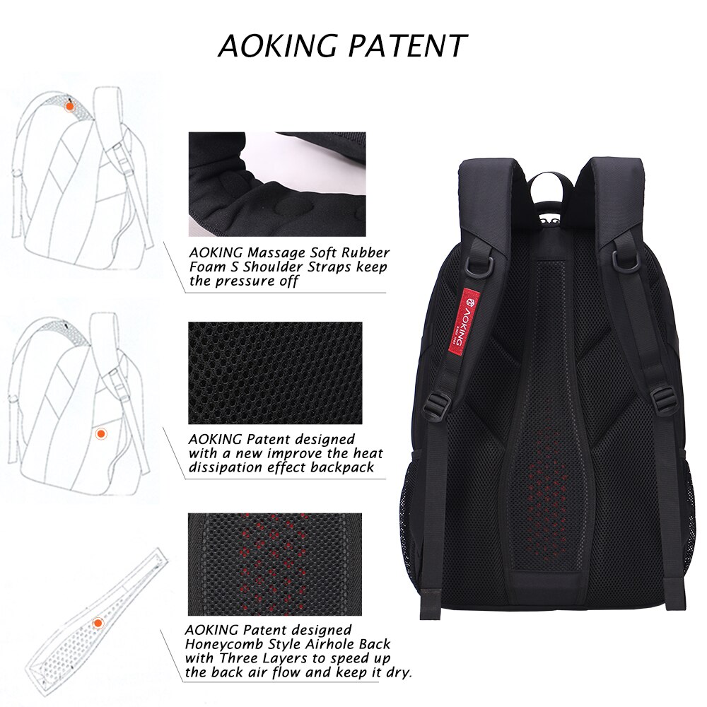 Aoking männer Rucksäcke Business Mochila für Laptop 14-15 Zoll Notebook Computer Taschen Mann Rucksack Schule Rucksack