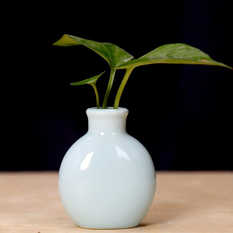 ARTKETTY Succulente plantenpotten, 18,5 cm grote bonsaipot met drainagebak, marmeren cactusplant, keramische potten voor binnen/buiten bloemplanten, ondiepe plantenbak container kom voor thuiskantoor