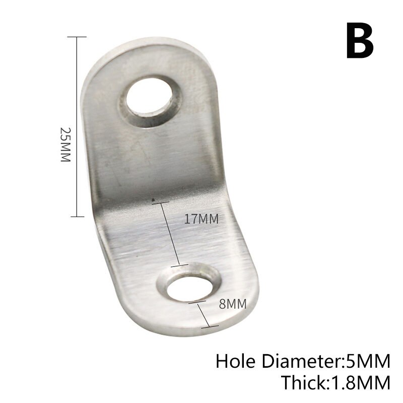 10 Stuks L-Vormige Metalen Haakse Beugel Dikke Roestvrij Staal Hoek Code Haakse Thuis Board Ondersteuning Meubilair link: B