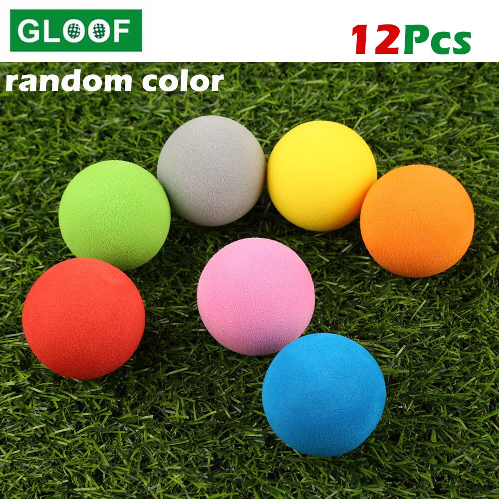 12 stk / sæt eva skum bløde golfbolde træningsøvelse fleksibelt golf tilbehør til indendørs udendørs tilfældig farve