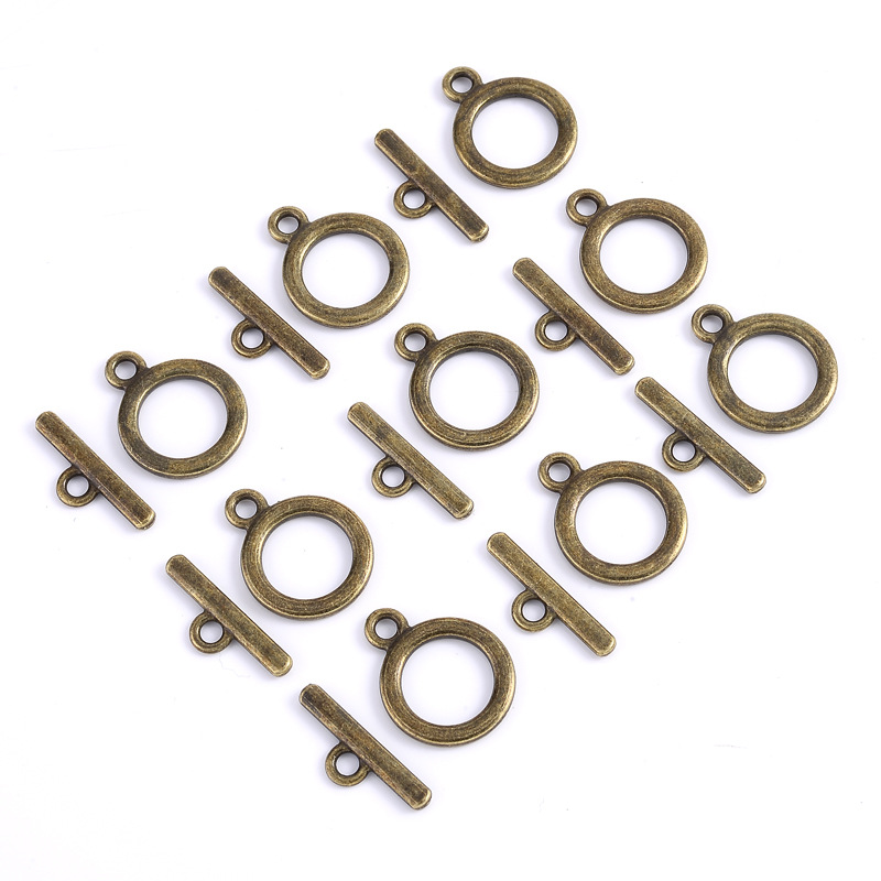 10 unids/lote de cierre OT clásico para DIY, collar, pulsera, fabricación de joyas, conector, cierre de palanca, accesorios de joyería, suministros: Verde