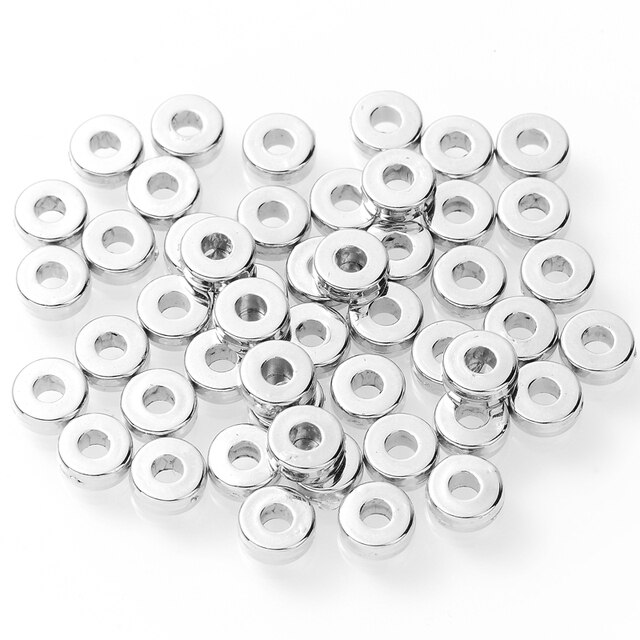 50Pcs 5mm Gold Rhodium Closed Loop Rings Supplies CCB Plastic Jump Ring Single for Jewelry Findings Connector Accessories DIY: Silver