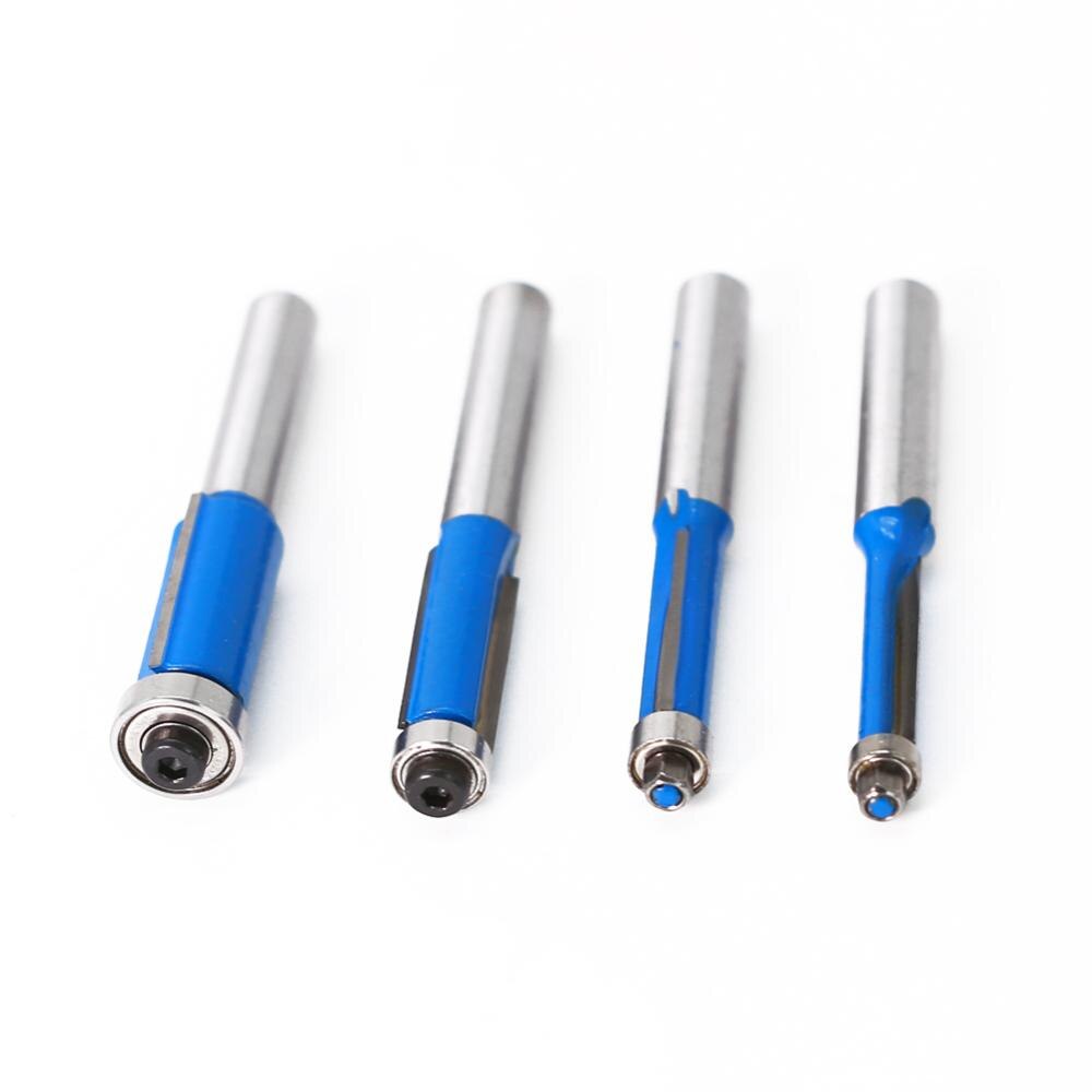 Fresas de fresa de vástago de 8mm, plantilla de tungsteno, brocas de enrutador de madera con rodamientos de bolas superiores, 1 ud.