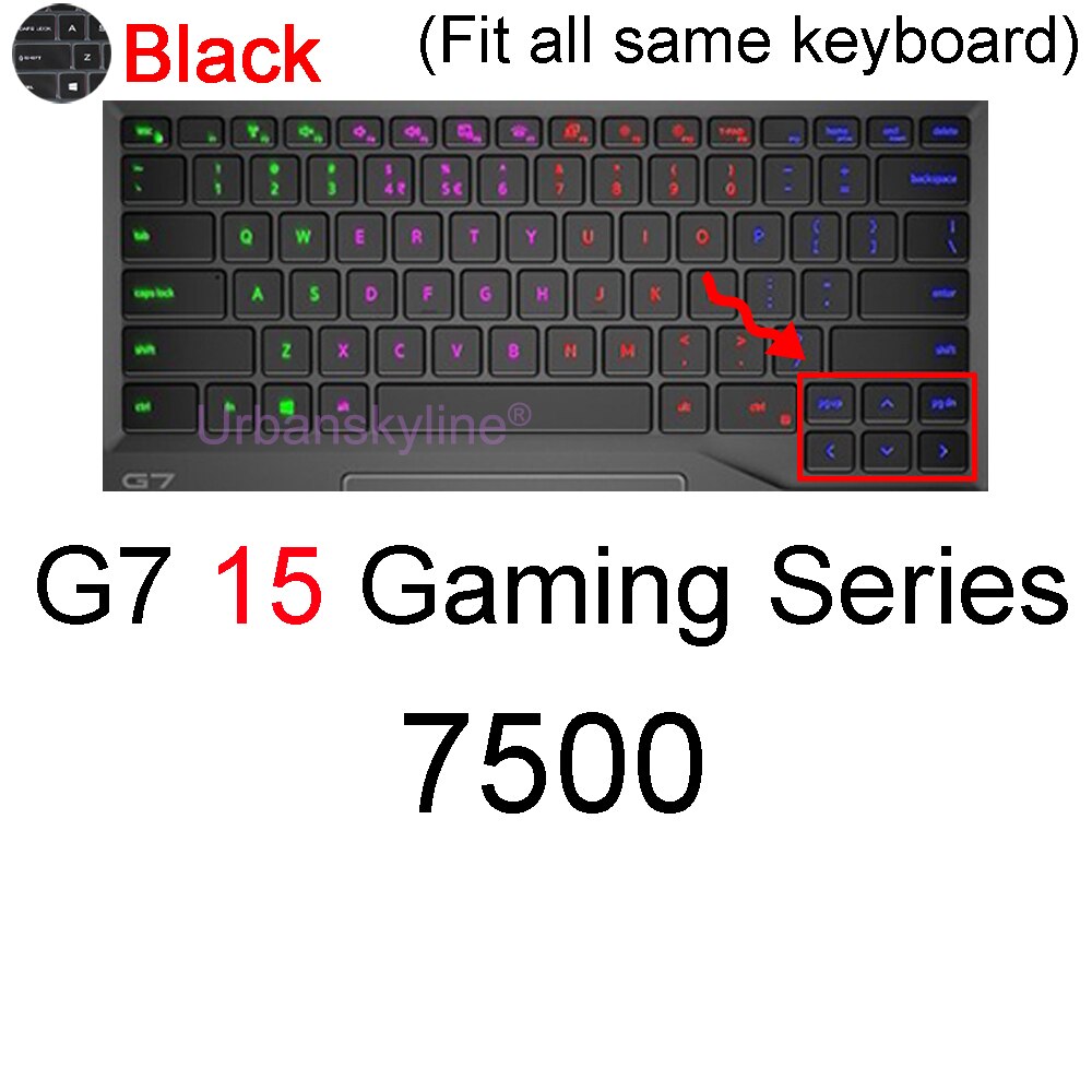 G3 Keyboard Cover for Dell G7 G15 Gaming G5 SE Pro 15 17 5587 7500 7588 7590 7700 7790 Laptop Protector Skin Case Silicone 15.6: Black G7 15