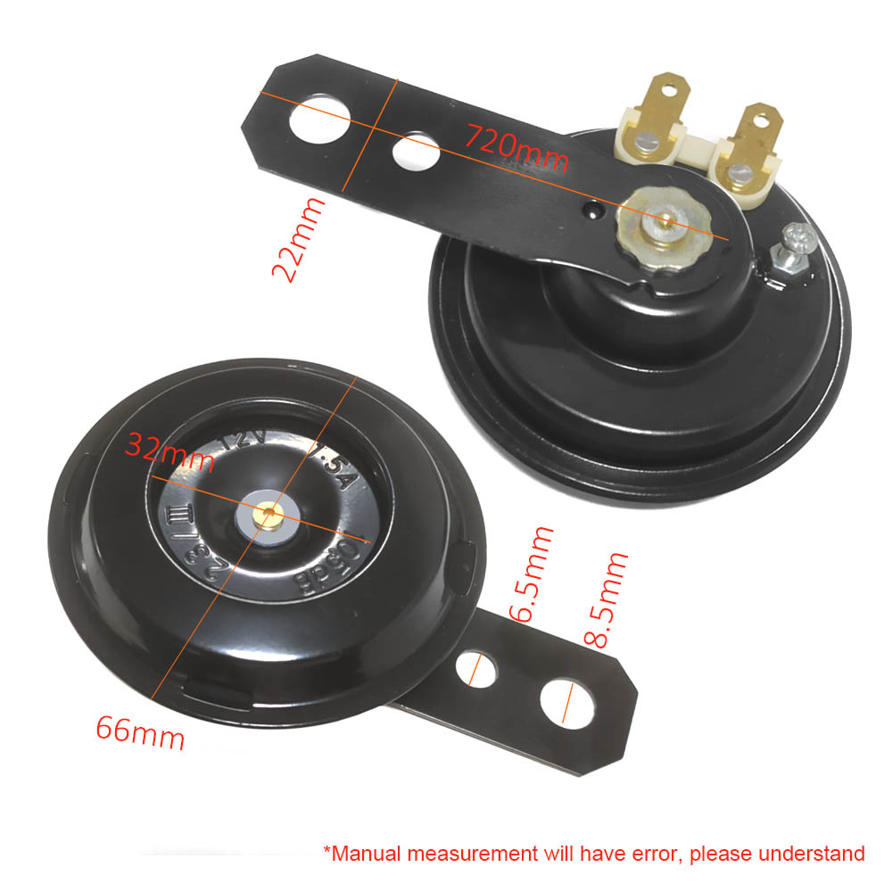 Kit de klaxon électrique pour moto, haut-parleur rond étanche, klaxon électrique puissant adapté au vélo et au Scooter 12V 48V 60V 105dB