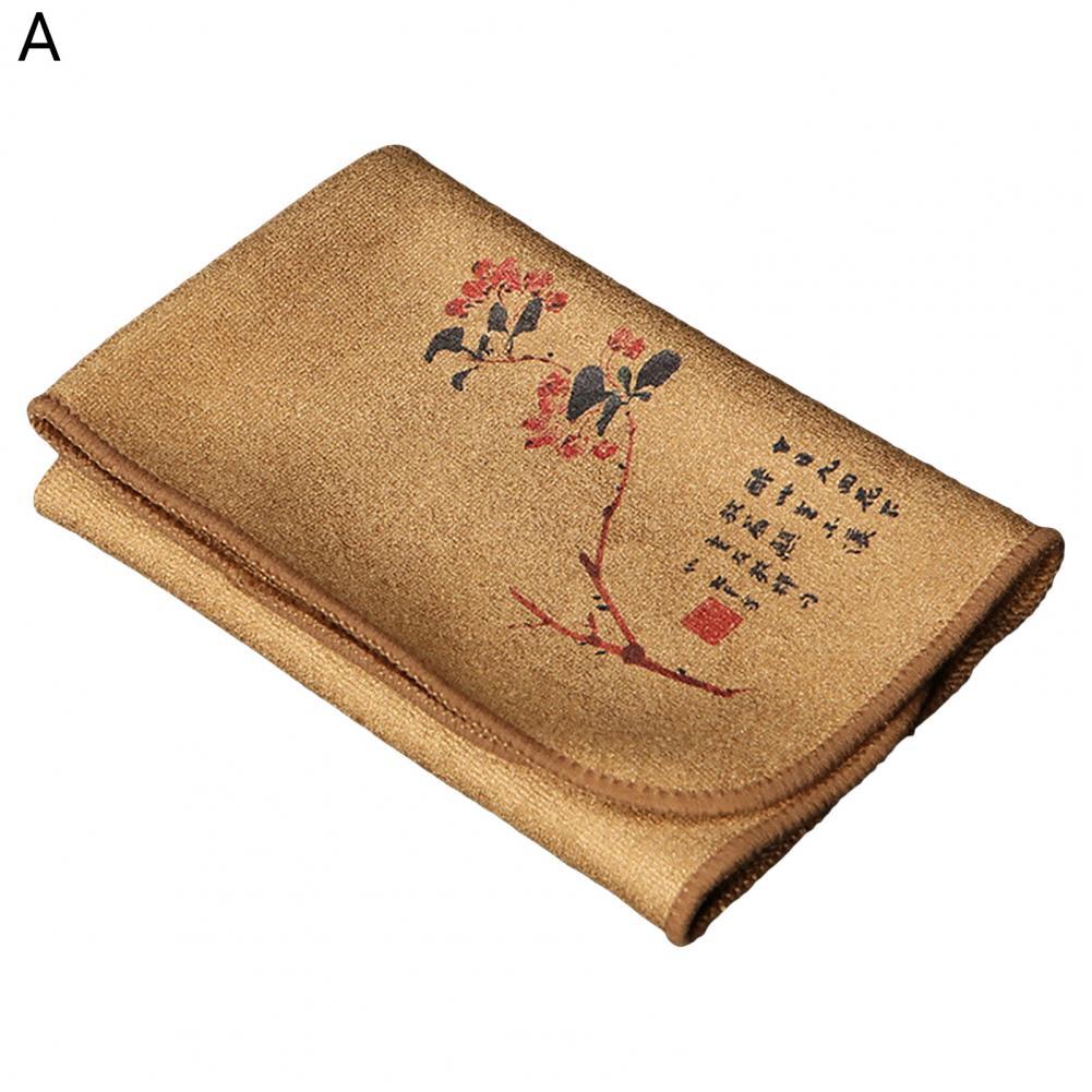 Chinese Style Tea Towel Absorbent Dish Rag Thickened Dishcloth Table Tea Cloth Household Dish Cleaning Wipe салфетки на стол: A