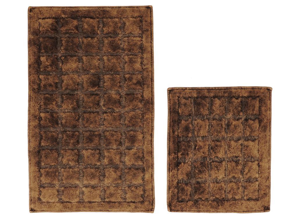 Pergamon katoenen badmat set 2 li bruin