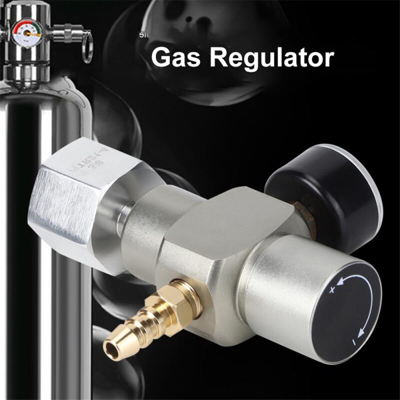 2 In 1 Soda Gas Regulator Mini CO2 Gas Regulator Soda Pressure Gauge with Adapter 3/8in To TR21.4 for Sodastream Home Brewing