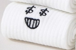 1/5 paar damessokken, puur witte sokken, herfst- en winterlange sokken, dikke pluche katoenen sokken, schattige emoticon tas sokken: 2 RUS / Bruin