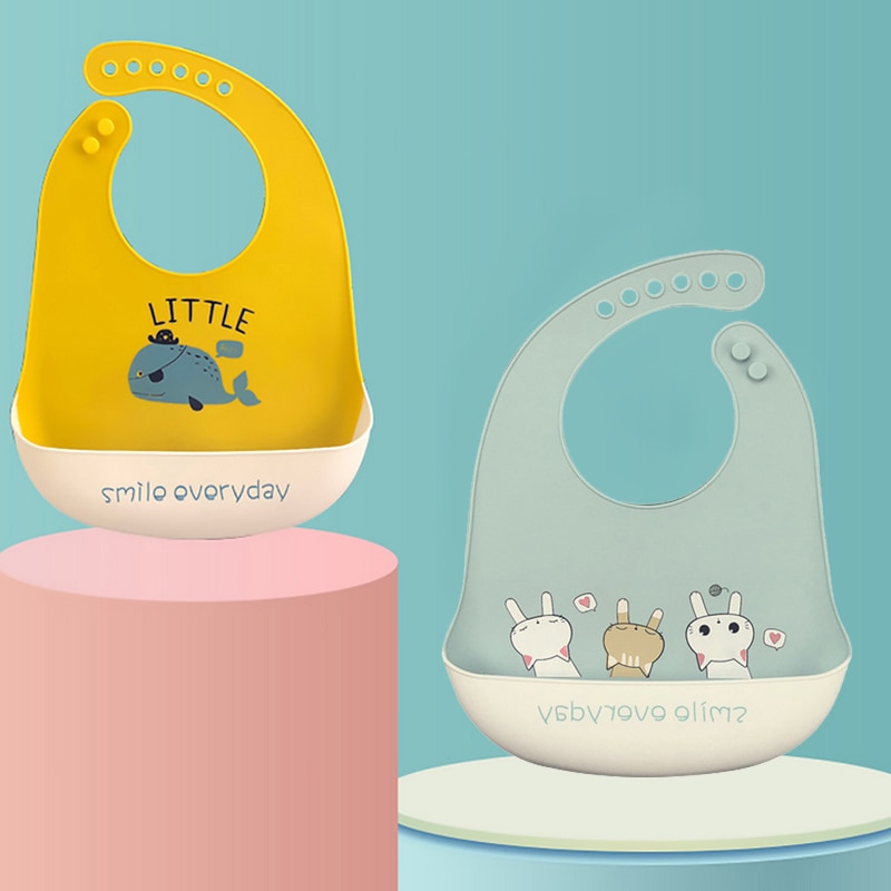 Impressão dos desenhos animados infantil babadores de bebê à prova dwaterproof água silicone alimentação babadores crianças panos de arroto ajustável coisas do bebê