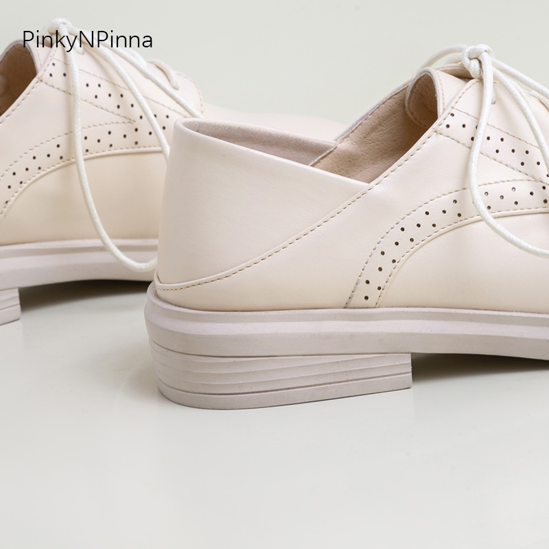 Preppy Stijl Vrouwen Oxford Schoenen Jaar Lente Laced Up Casual Schoenen Street School Plus Size Jonge Dames Kantoor commuter