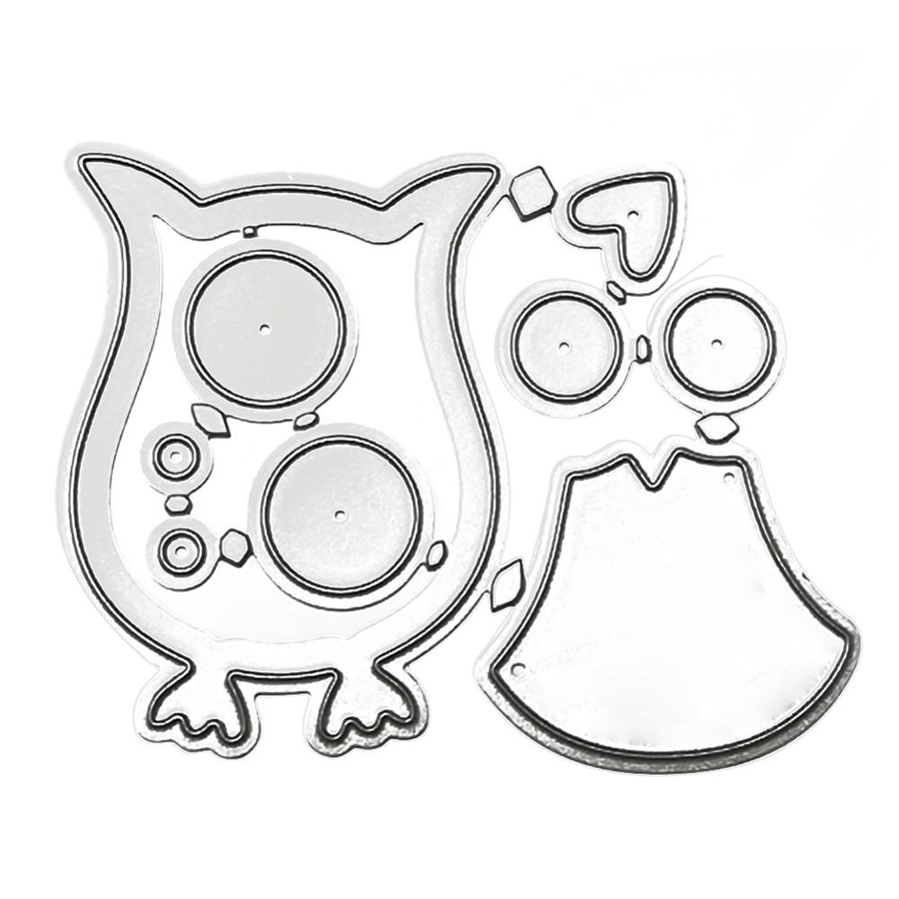 Love Heart Coffee Cup Cutting Die DIY Metal Scrapbooking Craft Embossing Cutting Die Stencil Paper Card Maker Template Cut Dies: Owl