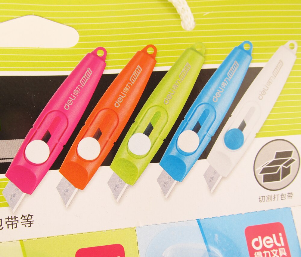 1pc Mini Utility Knife Box Cutter Auto-Retractable Razor Blade Knife