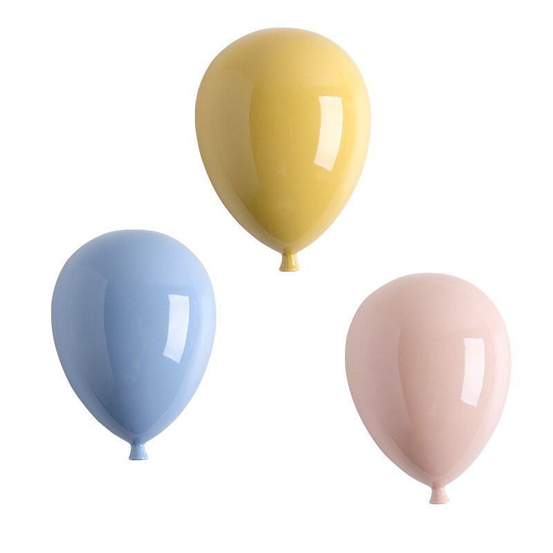Ballon en céramique, décoration murale suspendue, sculpture artistique pour chambre d&#39;enfants, décoration pour la maison