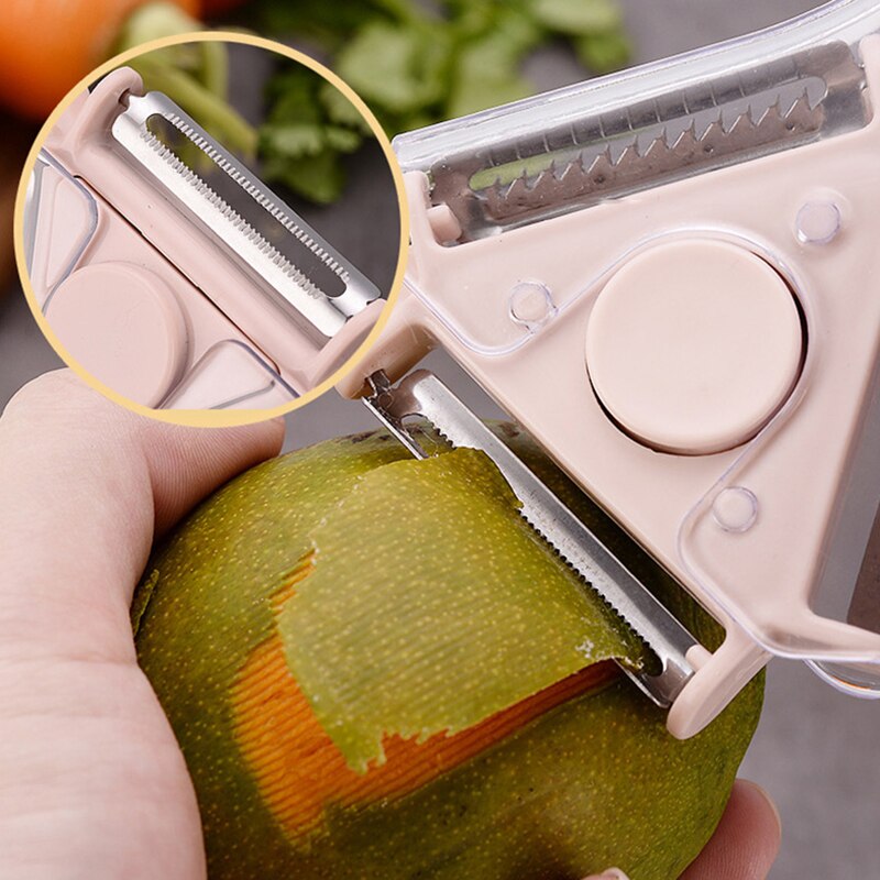 3 In 1 Multi Function Rotary Hanging Round Fruit Vegetable Tools Planer Peeler Cutter Kitchen Gadgets