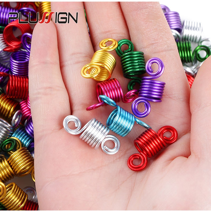 Plussign-anneaux de tressage en aluminium pour cheveux, multiples formes, pour femmes, accessoires de tressage, 10 à 20 pièces