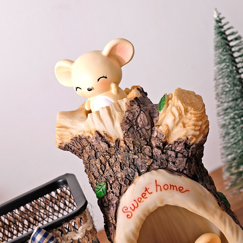 Schattige muis met grote oren, penhouderdecoratie, studentdecoratie, decoratie, harsambachten