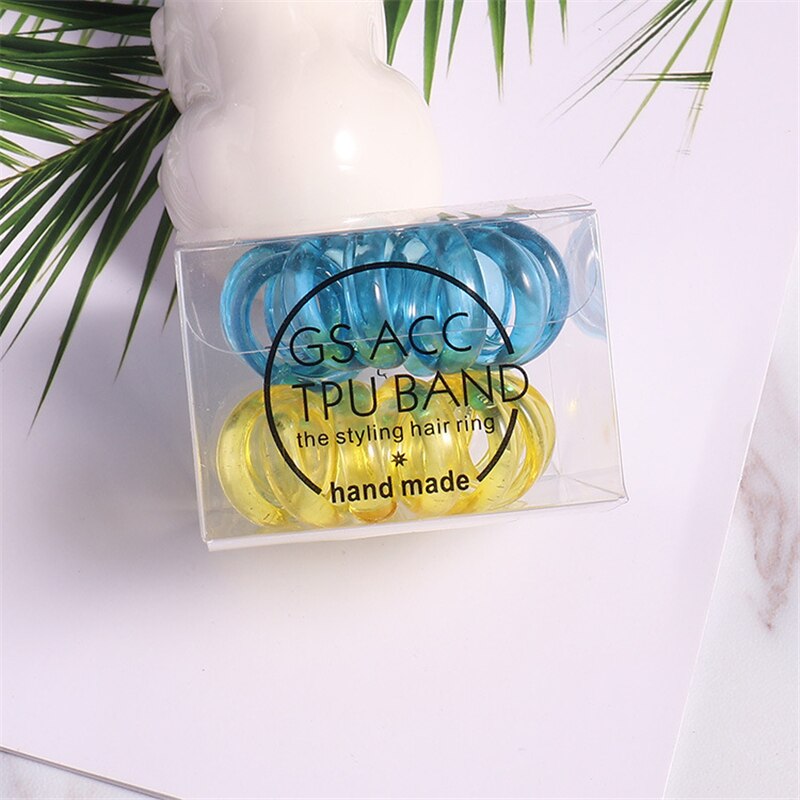 9 stuks telefoonring haarbanden voor dames met doos, elastische rubberen haarringen, haaraccessoires, stylingtool met kleurverloop en snoepkleur