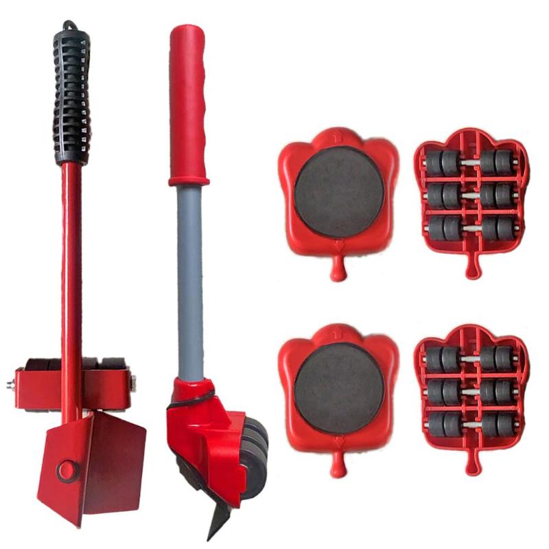 5pcs Home Trolley Lift Excellent Metal Manufacturing Technology Move Slide Mover Transport Set for Heavy Furniture Moving