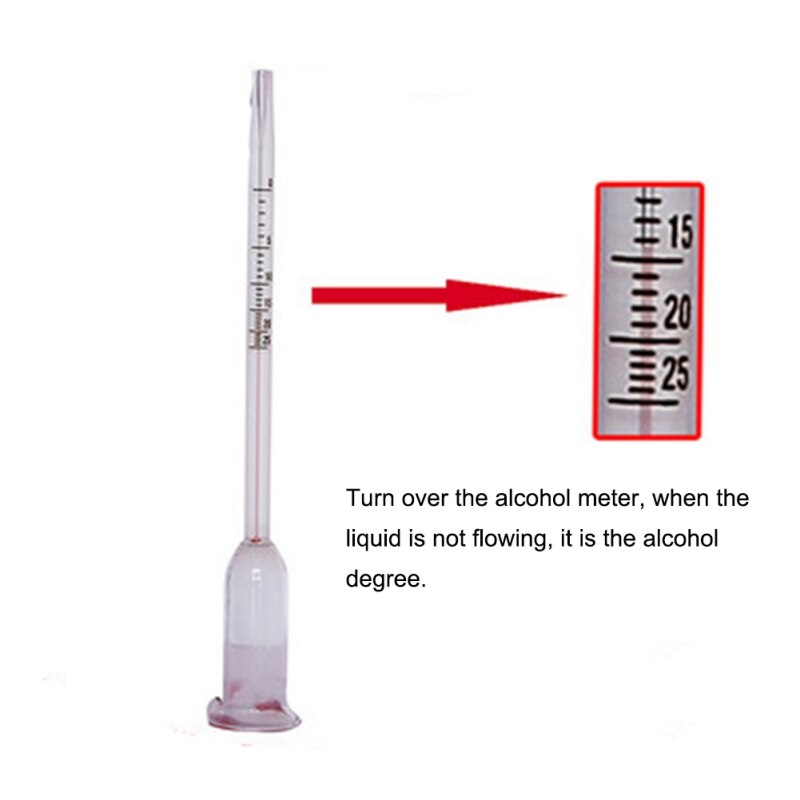13cm 0-medidor de álcool de vinho de vidro de 25 graus para medir o grau de álcool vinho doméstico medição ferramenta de grau de álcool n