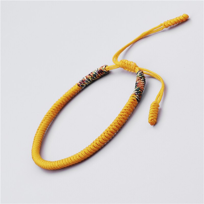 Gelb Nylon Gewinde Armband Tibetischen Buddhistischen Handwoven Geflochtenen Seil Knoten Armbänder Gebet Charm Schmuck Armbänder