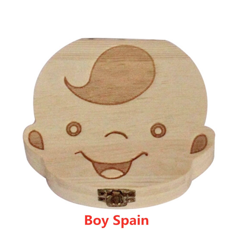 Wooden Baby Wooden Baby Teeth Box Kids Tooth Storage Box Teeth Umbilical Lanugo Organizer Milk Teeth Collect Keepsakes Save: Boy Spain