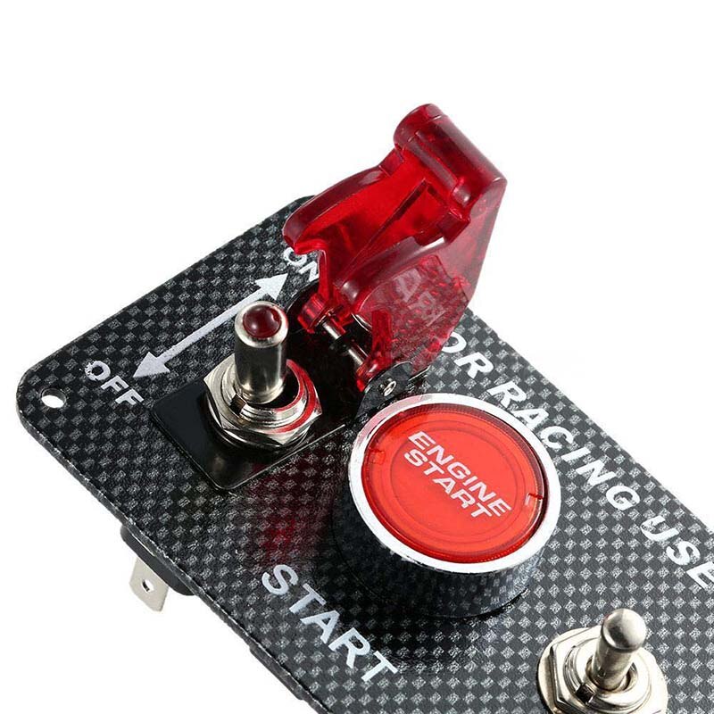12V Car Ignition Switch Engine Start Push Button 3 Toggle Racing Panel