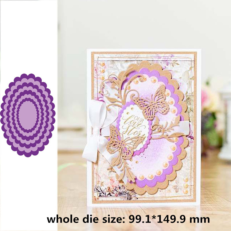 July Core Frame Dies Stitched/Scalloped/Torn-Edge-Oval/Circle/Square/Heart Metal Cutting Dies for Scrapbooking and Cards: 10