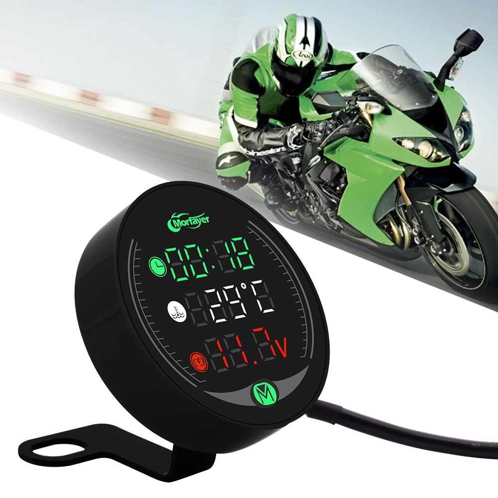 Motorcycle Tester LED Display Waterproof Voltmeter Multifunction Meter For Suzuki GT550 RG 500 V250 VS800 VZ800 Bandit 650S