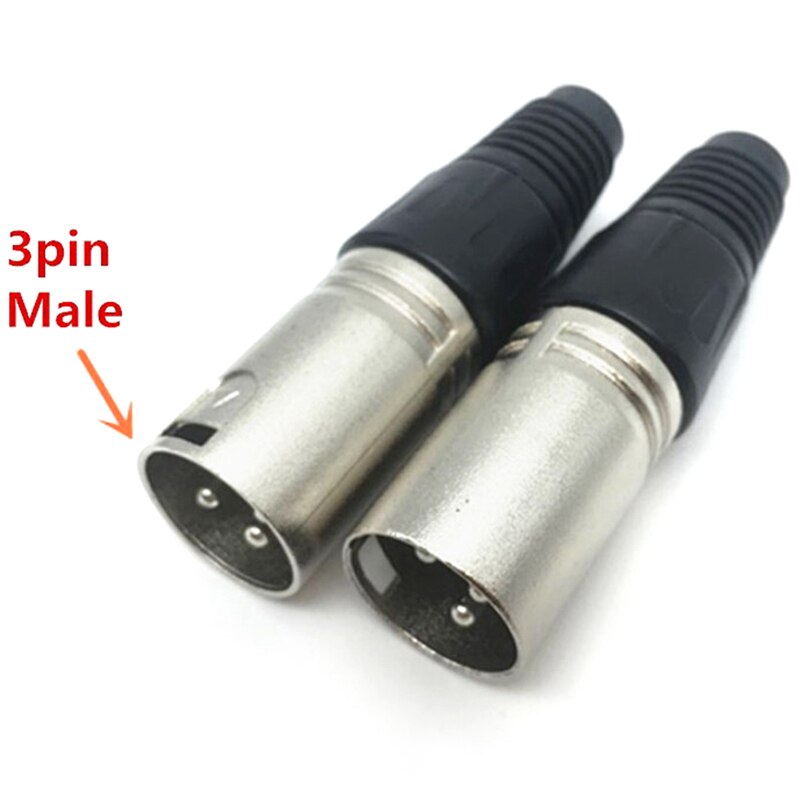 Mannelijke &amp; Vrouwelijke 3-Pin 4-Pin 5-Pin Xlr Microfoon Audio Kabel Plug Connectors Kanon Kabel terminals 1Pc: 3pin male