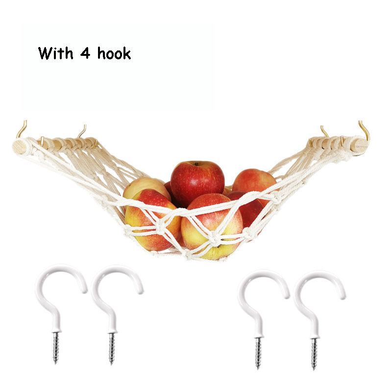 Hamac à fruits, gain de place, légumes, banane, porte-fruits, filet avec crochet pour suspendre le panier pour armoire, décor de cuisine nordique Boho