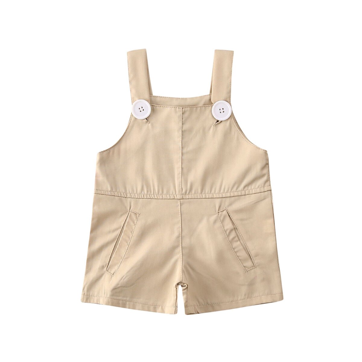 Pudcoco nyfødt barn baby pige dreng romper jumpsuit overalls bib bukser tøj tøjbaby tøj: Khaki / 18m