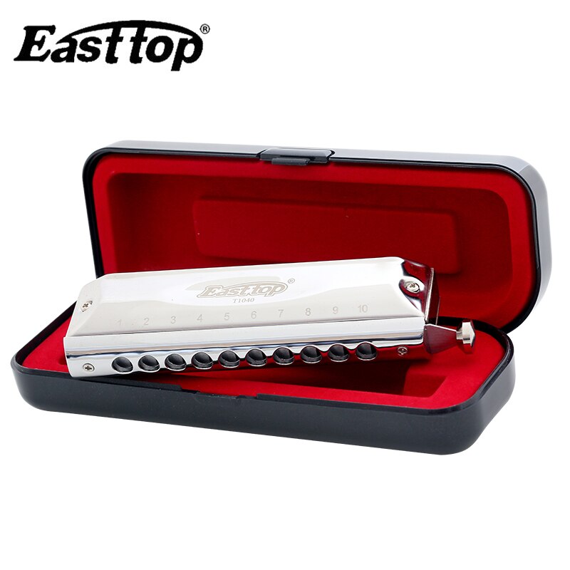 Easttop 10 Hole 40 Tone Harmonica Chromatic Harmonica Key of C with