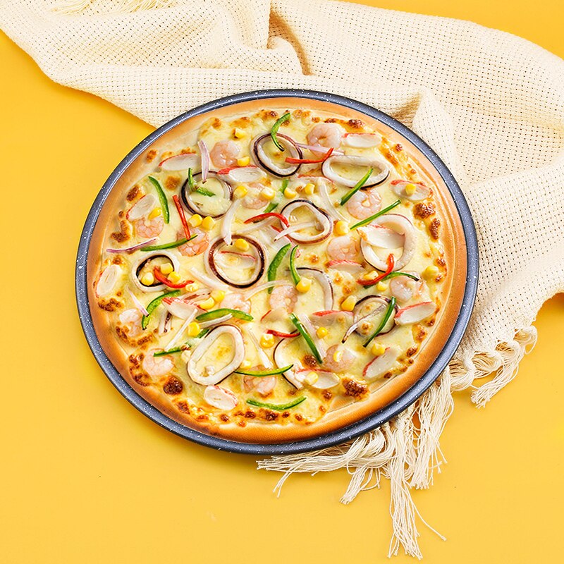 Carbon Staal Pizza Pan Marmeren Non-stick Coating 4 Size Pie Gebak Gereedschappen Bakvormen Pan Diy Bakvorm Dikte 0.6Mm Levert